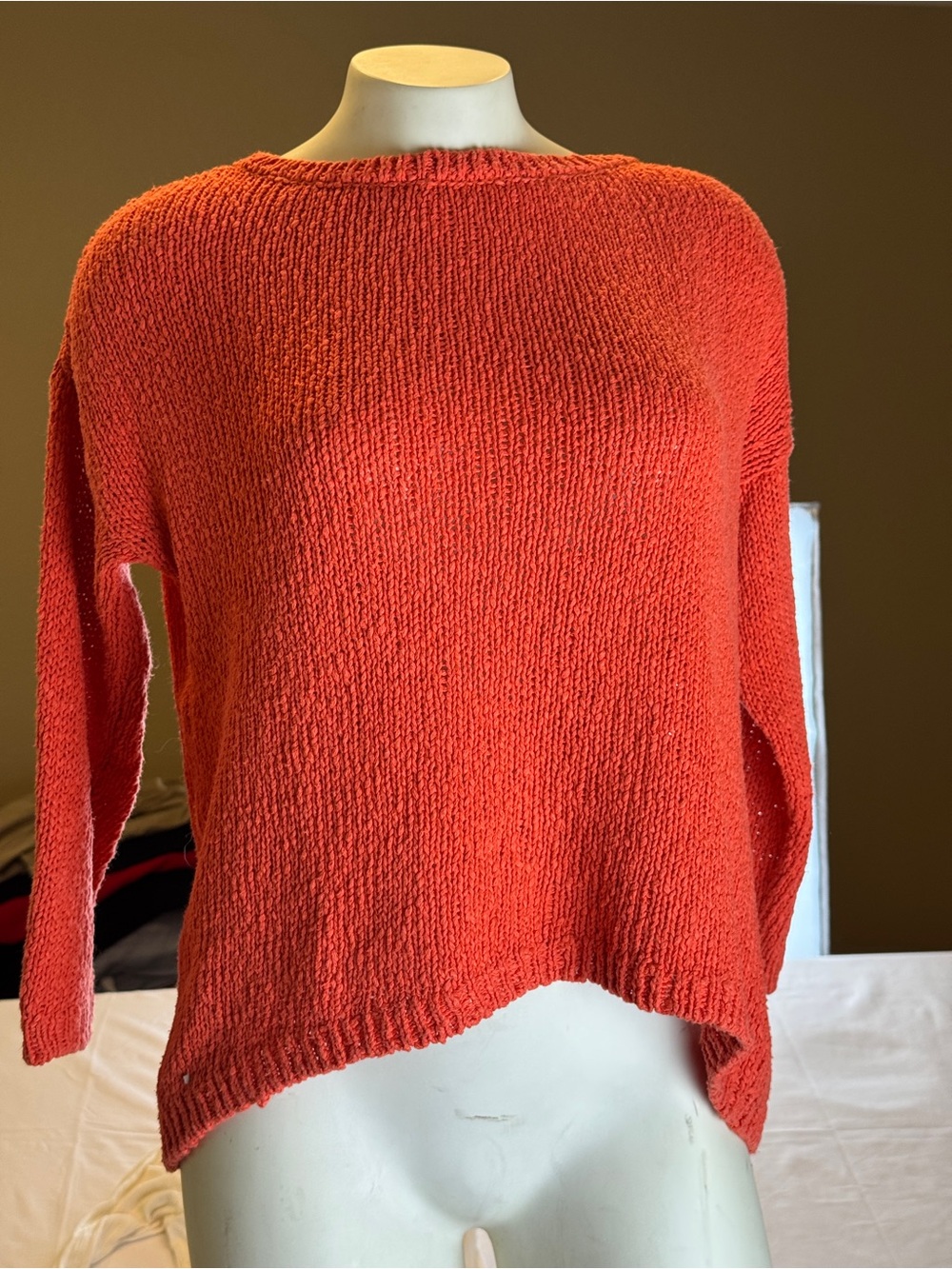 Massimo Dutti Coral Italian Yarn Knit Sweater Quiet Luxury Coastal Chic